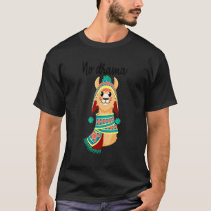 Enjoy Wear Cool Llama No Drama Illustration Graphi T-Shirt