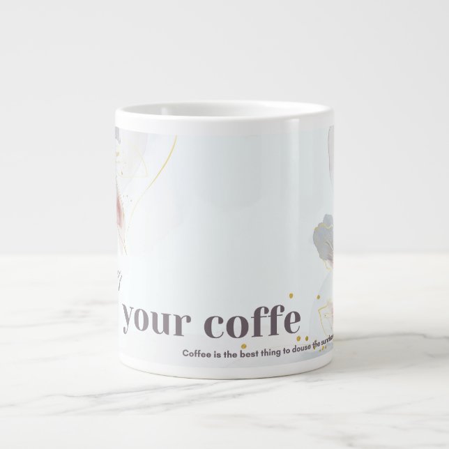 enjoy you coffe large coffee mug (Front)