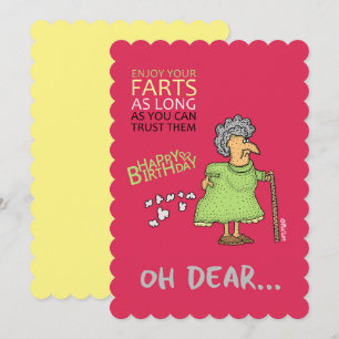 Enjoy your farts old lady Birthday Greeting card