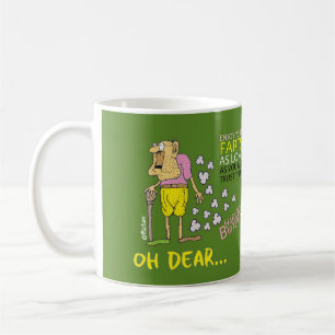 Enjoy your farts - old man birthday green cartoon coffee mug