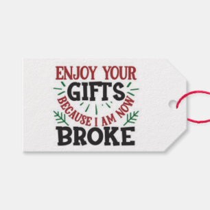 Enjoy Your Gifts Typography  Gift Tags