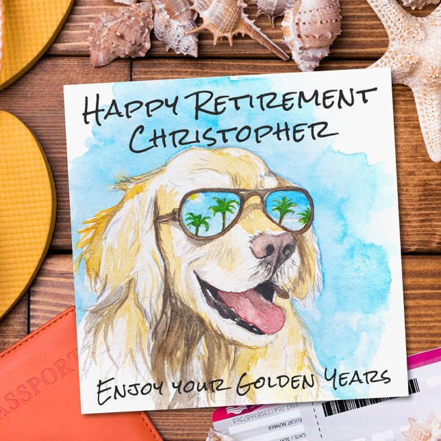 Enjoy Your Golden Years Funny Pun Happy Retirement Holiday Card (Creator Uploaded)