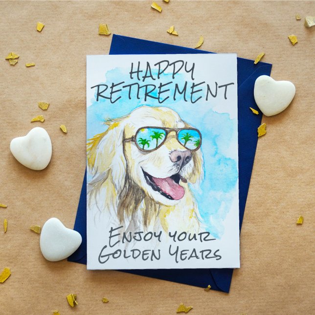 Enjoy Your Golden Years Funny Pun Happy Retirement Postcard (Creator Uploaded)