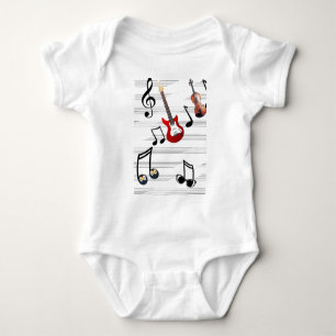 Enjoy your life with music notes baby bodysuit