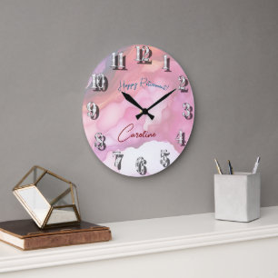 Enjoy Your Retirement Pastel Fluid Colours Large Clock