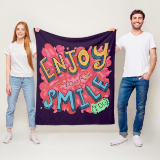 Enjoy Your Smile (I Do) Fleece Blanket