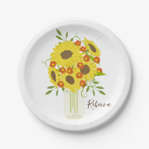 Enjoy your Sunflowers Paper Plate