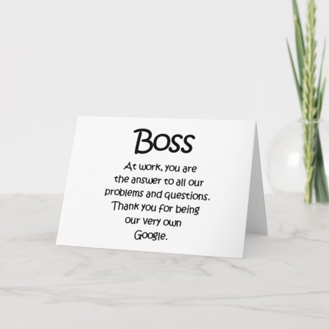 ENJOY YOUR "THANKSGIVING" ***BOSS*** HOLIDAY CARD (Front)