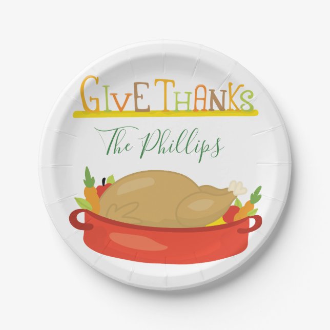 Enjoy your Thanksgiving Turkey Paper Plate (Front)