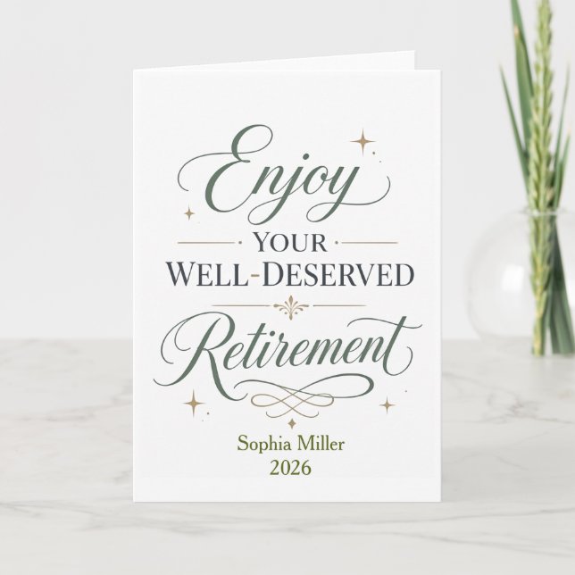 Enjoy Your Well-Deserved Retirement Personalised  Card (Front)