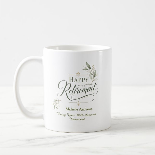 Enjoy Your Well-Deserved Retirement Personalised  Coffee Mug (Left)