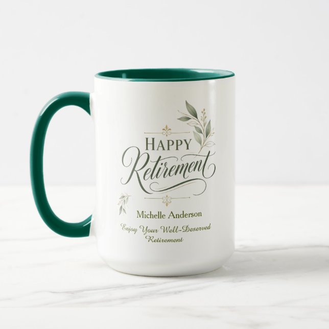 Enjoy Your Well-Deserved Retirement Personalised  Mug (Left)