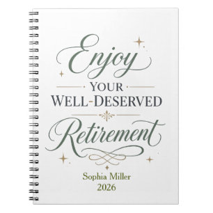 Enjoy Your Well-Deserved Retirement Personalised Notebook