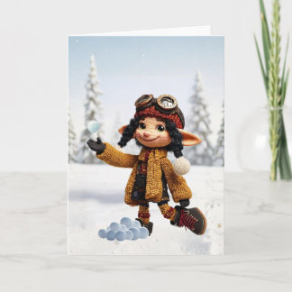 Enjoying A Snow Day Card