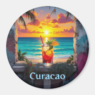 Enjoying a sunset in curacao magnet