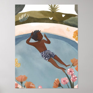 Enjoying a swim poster