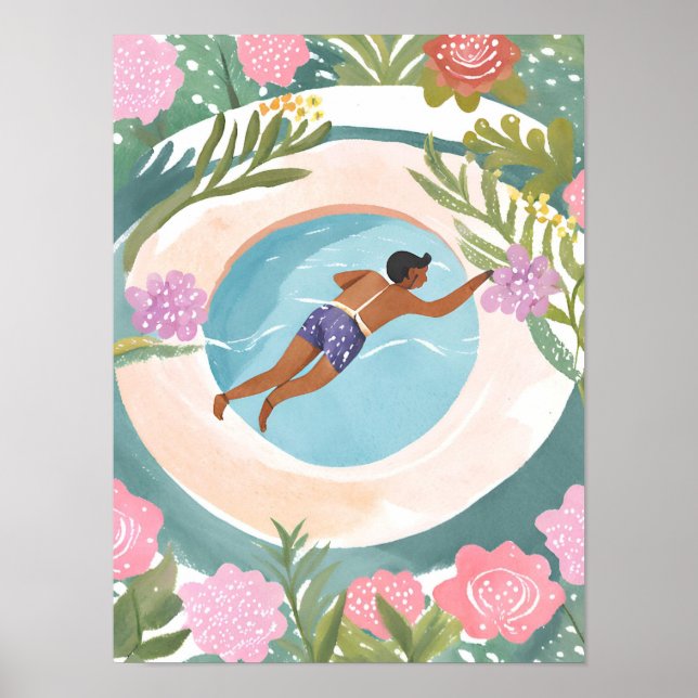 Enjoying a swim poster (Front)