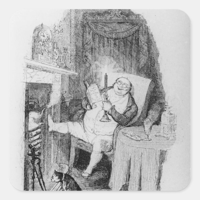 Enjoying Christmas Square Sticker (Front)