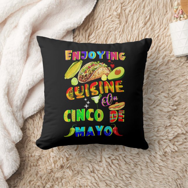 Enjoying Cuisine On Cinco de Mayo Cushion (Blanket)