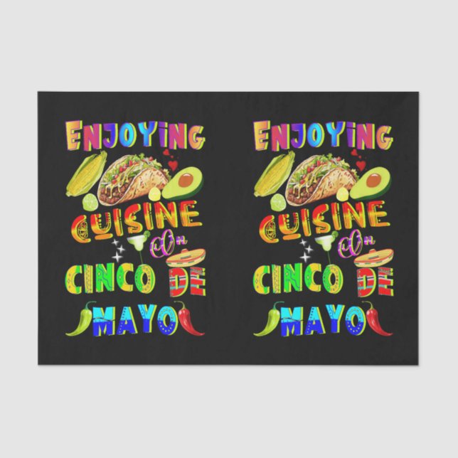 Enjoying Cuisine On Cinco de Mayo Tissue Paper (Front)