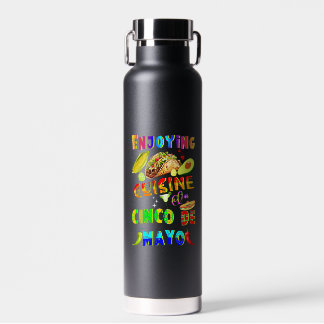 Enjoying Cuisine On Cinco de Mayo Water Bottle