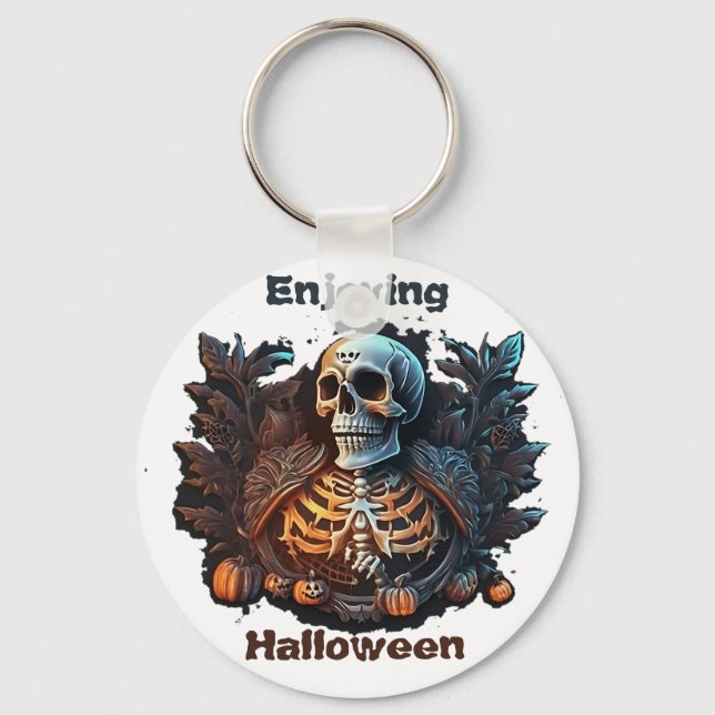 Enjoying Halloween  Key Ring (Front)