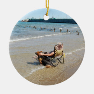 Enjoying Lake Michigan Ornament or Pendant