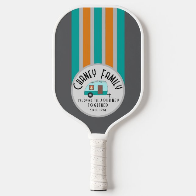 Enjoying Life Together Retro Camper Pickleball Paddle (Front)
