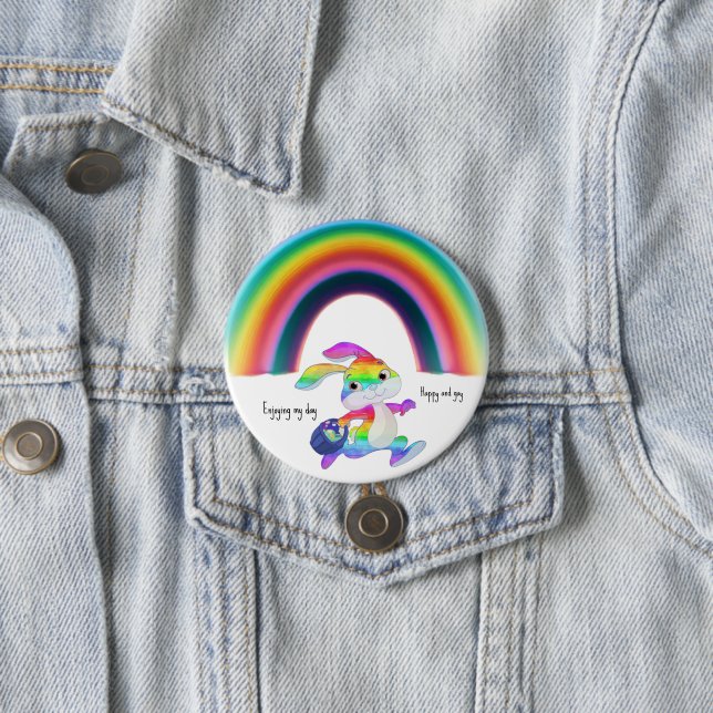 Enjoying my Day Rainbow 7.5 Cm Round Badge (In Situ)