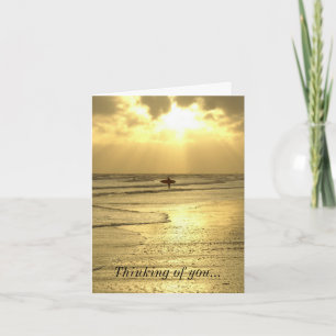 Enjoying The Beach at Sunset Thinking Of You Card
