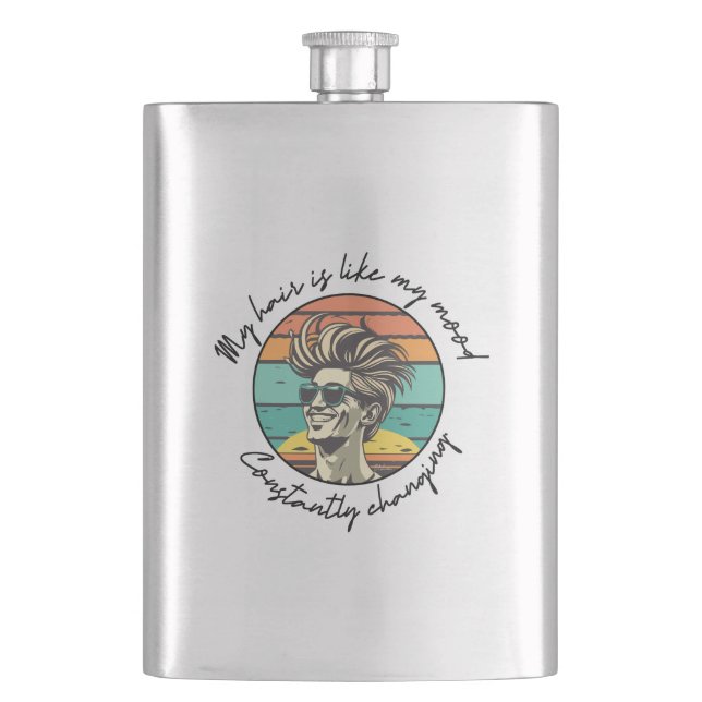 Enjoying the Daily Change with Every Sip (Metal) Hip Flask (Front)