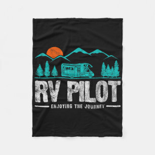 Enjoying The Journey Rv Pilot Camp Couple Camping  Fleece Blanket