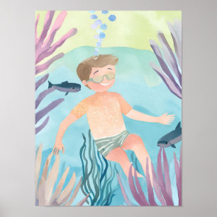 Enjoying the reef poster