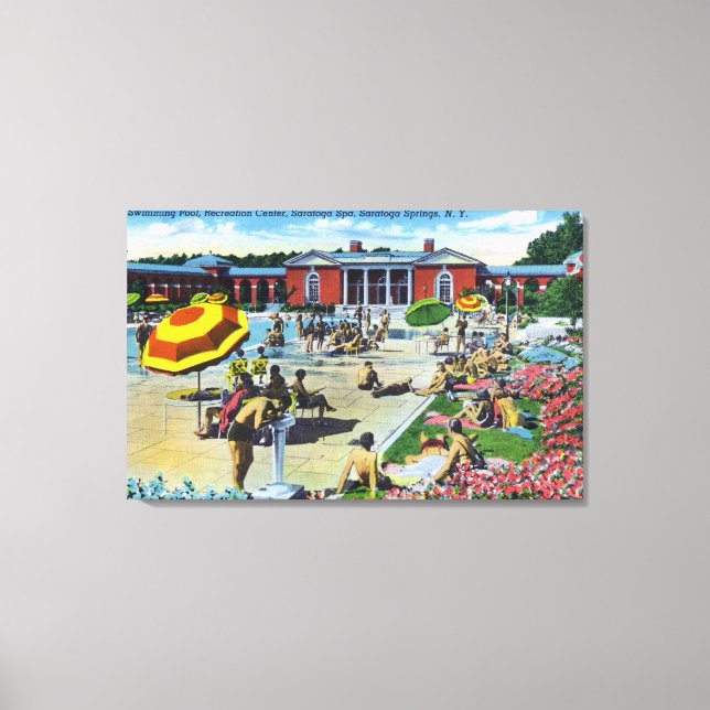 Enjoying the Saratoga Spa Recreation Centre Canvas Print (Front)