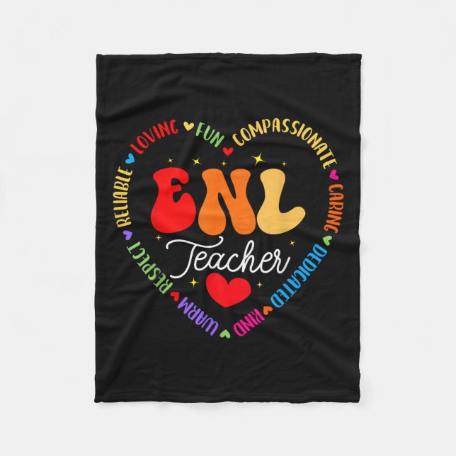 Enl Teacher Squad English New Language Squad Crew  Fleece Blanket (Front)