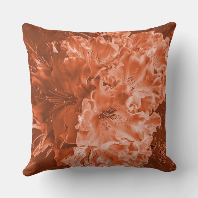Enlarged flower with slight relief, brown salmon   cushion (Back)