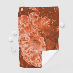 Enlarged flower with slight relief, brown salmon   golf towel