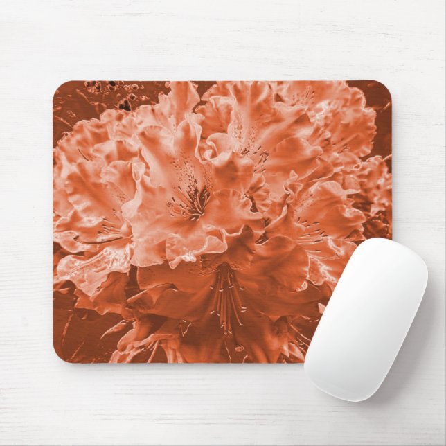 Enlarged flower with slight relief, brown salmon   mouse mat (With Mouse)