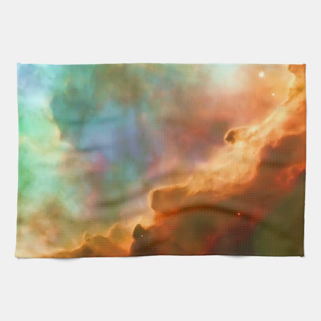 Enlarged Region of The Omega Nebula Tea Towel (Horizontal)