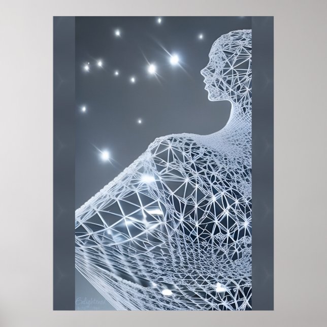 Enlightened AI Fantasy Art Print Portrait Luminary (Front)