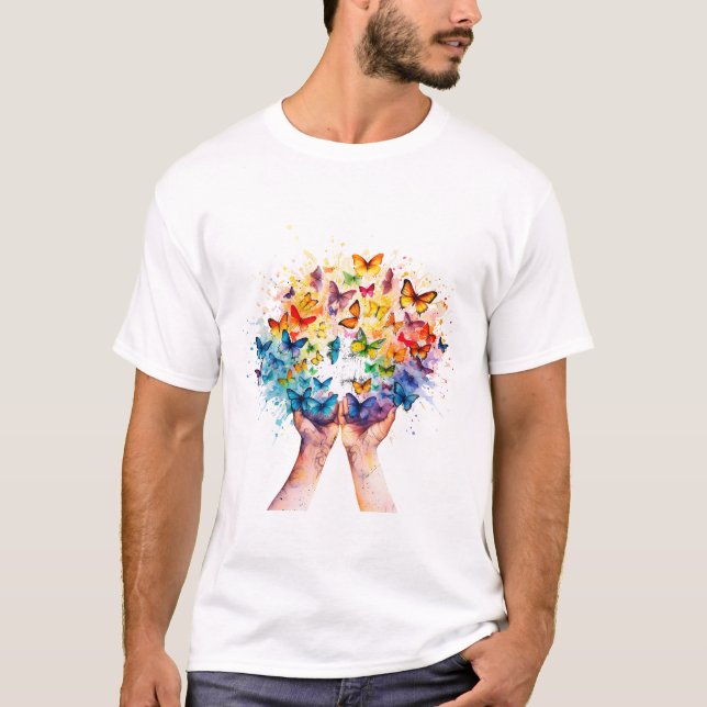 Enlightened Animal Mandalas - Reflective Watercolo T-Shirt (Front)