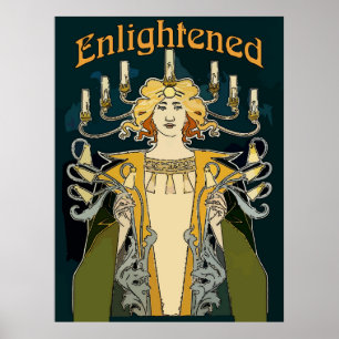 Enlightened Art Deco Man Poster