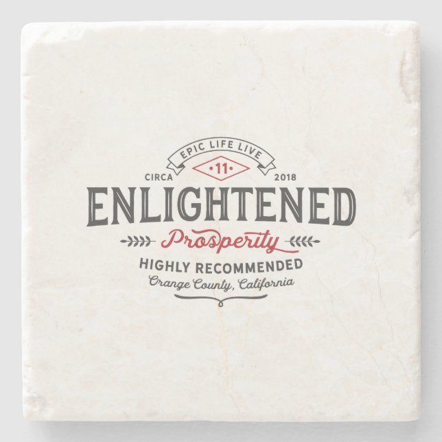 Enlightened Prosperity Stone Coaster (Front)