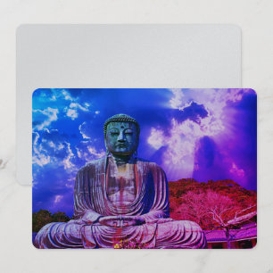 Enlightenment Meditating Buddha Statue colour Invitation