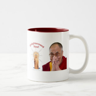 Enlightenment Now! - Dalai Lama Two-Tone Coffee Mug