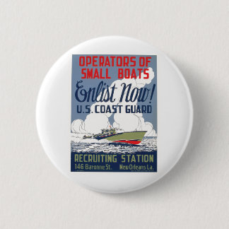 Enlist Now! U.S. Coast Guard 6 Cm Round Badge