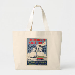 Enlist Now! U.S. Coast Guard Large Tote Bag