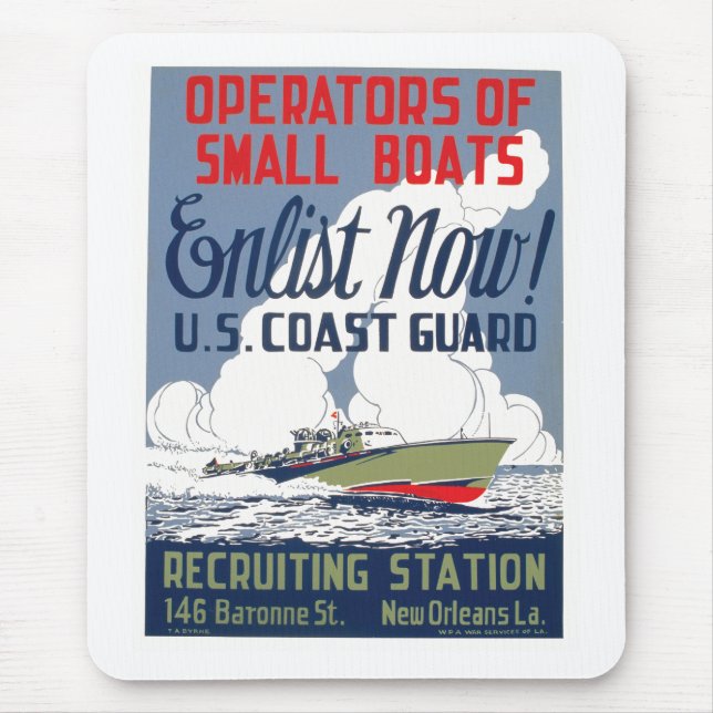 Enlist Now! U.S. Coast Guard Mouse Mat (Front)