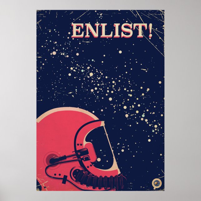 Enlist! vintage space poster (Front)