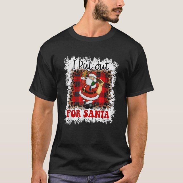 eNml I Put Out For Santa Leopard Merry Xmas Christ T-Shirt (Front)